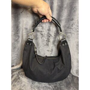 Vintage Y2K GAP Black Canvas Hobo Shoulder Bag Grunge Bohemian Minimal
